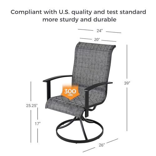 Grand Patio Outdoor Swivel Dining Chairs 4-Piece Patio Dining Chairs Set Mesh Sling Patio High Back Swivel Rockers thumb #2