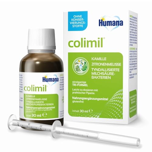 Humana colimil, Nahrungsergänzungsmittel mit Kamille, Zitronenmelisse & hitzeinaktivierten Milchsäurebakterien, flüssige Nahrungsergänzung, mit praktischer Dosierpipette, 30 ml