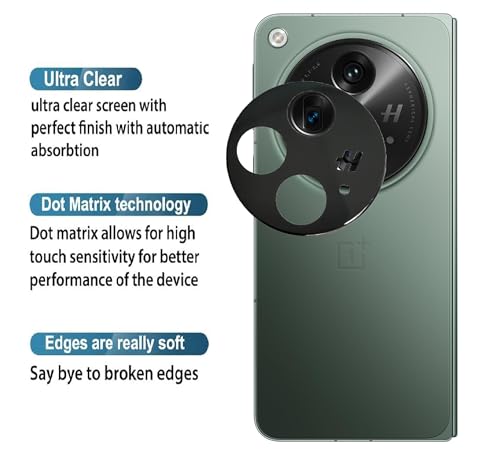 Image of ZARALA Glass Camera Lens Protector For Oneplus Open [9H Hardness] [6D Lens Protector ] [Easy Installation] Black