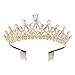 Sppry Women Tiara with Comb - Pearl Crystal Crown for Bridal Queen Princess Girls at Wedding Birthday Pageant (Gold)