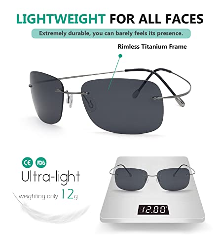 Eyekepper Rimless Titanium Frame Polarized Sunglasses4