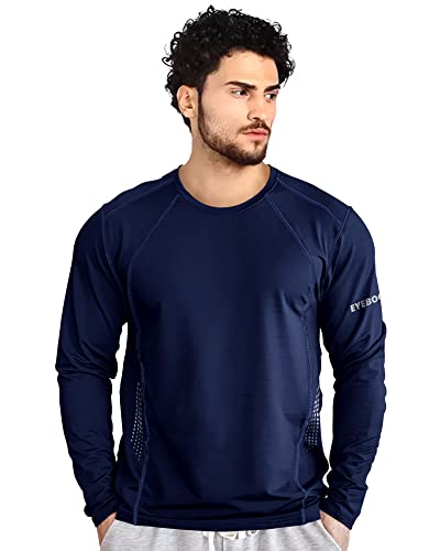 Image of Noble Monk Round Neck Regular Fit Gym Wear Tshirt Navy Blue