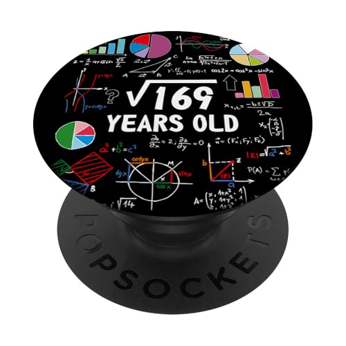 Raíz cuadrada de 169 13 cumpleaños 13 años de edad empollón matemático PopSockets PopGrip Adhesivo