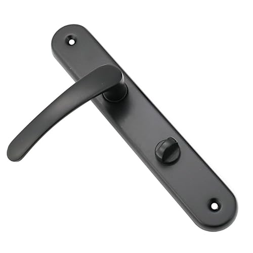 Aqbau® Set de poignées de porte avec plaque longue, poignée de porte, poignées de porte, ferrure de porte (portes de toilette)