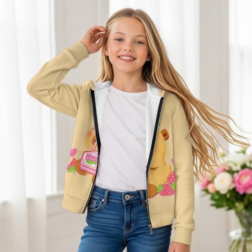 Zip Up Hoodies Kids Long Sleeve Jackets with Pockets Athletic Sport Hooded Sweatshirts for 6-16 Years,S-XL Size4