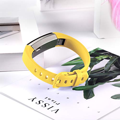 Maledan Bands Compatible with Fitbit Alta Women Men, Waterproof Replacement Band Strap for Fitbit Alta HR/Alta/Ace Kids, Small, Mango Yellow