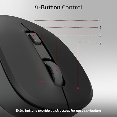 Image of iBall GLIDR S290 Wireless Mouse, Dual Mode 2.4GHz + BT, Up to 1600 DPI, 4 Buttons, Type-C Rechargeable Battery, Ambidextrous Design, Auto Sleep, High Precision Tracking (Black)