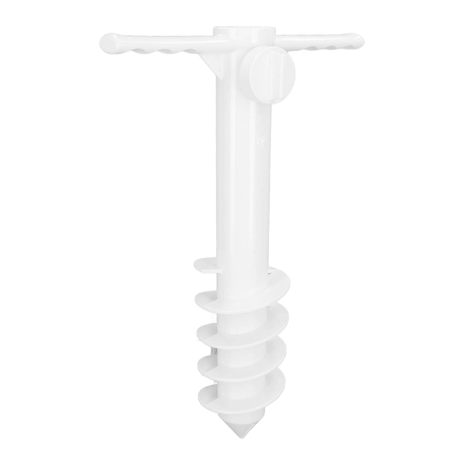 Yosoo Health Gear Support de sécurité Multifonction pour Parasol de Plage, Ancre de Sable, avec 5 Vis en Spirale, Base Extérieure Robuste, Facile à Installer, Piquet de Saisie vent Blanc