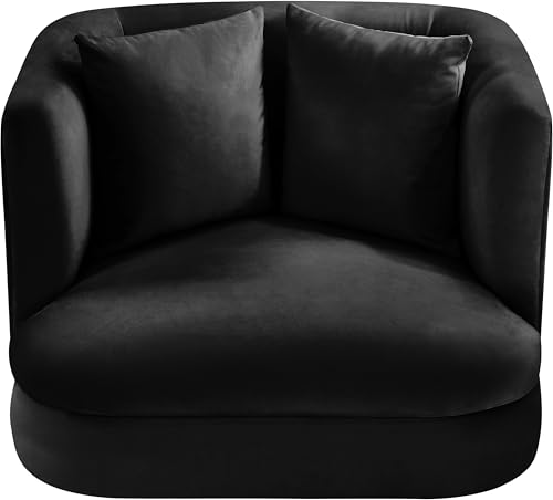 Sillón contemporáneo terciopelo negro ultra lujoso miniatura 5