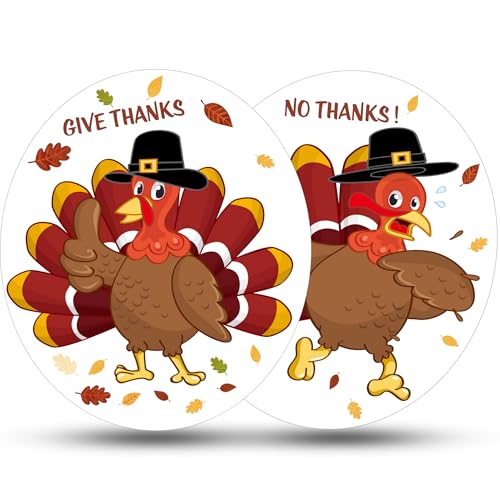 Iconikal 2-Piece Thanksgiving Toilet Seat Cling Set Funny Turkey 11.2x13-Inch Removable Bathroom Decor Protective Lid Sticker No Adhesive Holiday