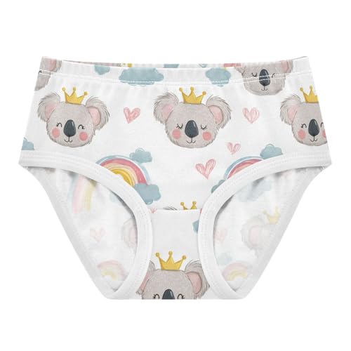 Wusikd Cute Koala Girls' Underwear Cotton Rainbows Clouds Girls Briefs Soft Toddler Underwear 2T