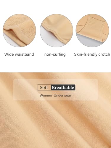 Image of Women's Lace Trim High Waisted Cotton Underwear Full Coverage Ladies Panties Tummy Control Briefs 4 Pack