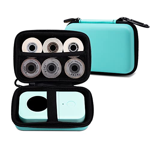 Phomemo Label Printer Case Hard Carry Case Compatible D30/Q30S/T02/M110 Label Printer, Label Maker Labeler Storage Holder, Green #TOP5