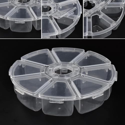 Image of 8 Grids Clear Plastic Bead Storage Containers Nail Box Storage Case Container, Floral Pattern Flip Top Jewelry Boxes Organizers for Jewelry Making and Crafts，Beads Rings Earrings (1)