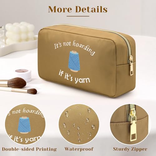 Image of Knitting Gift for Crochet Beginner Crochet Lovers Knitting Bag Funny Crochet Cosmetic Bag Crochet Gift for Crochet Lovers Crochet Gifts Makeup Bag Crocheting Gifts for Women Crochet and Knitting Gift