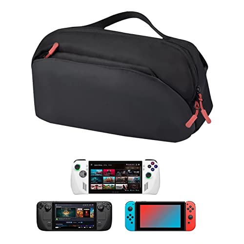 Carrying Case for ROG Ally Console Storage Bag, Large Capacity Portable Travel Protective Messenger Bag for Steam Deck, Switch Gaming Consoles -  Hesupy