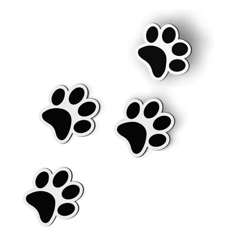 AK Wall Art Cat Footprints Set of 4 Magnet Cover