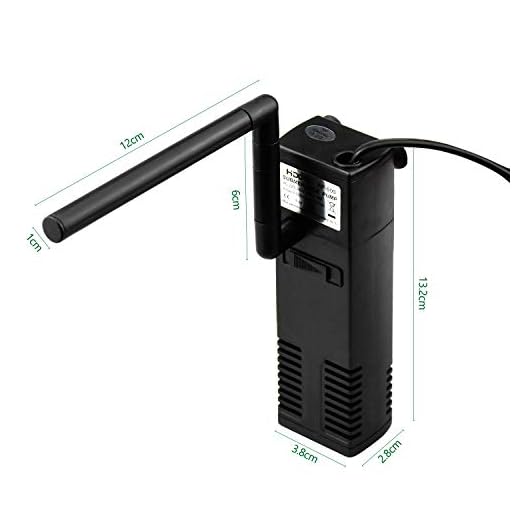 KARAA Filtro para Pecera, Filtros 300 L / h para Acuarios, Funcionamiento Silencioso, con Esponjas de Filtro, para Tanques de Peces o Tortugas de 60L