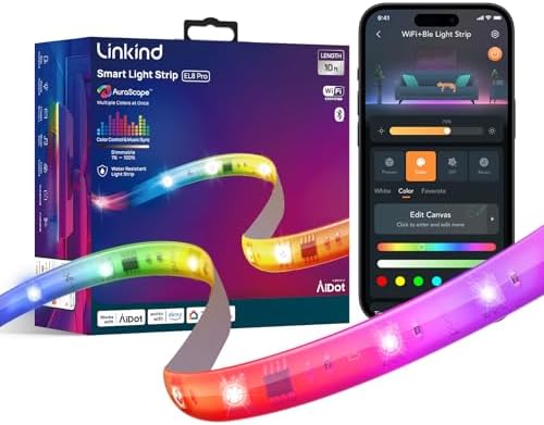 Linkind 10ft Smart LED Strip Lights - AuraScape Segmented Color C...