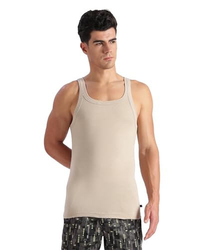 Image of Jockey US26 Men's Super Combed Cotton Rib Square Neck Gym Vest Steel Grey Melange XL