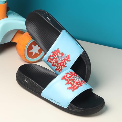 Image of YOHO Sliders for Men | Comfortable and Lightweight Slides | WB Cartoon & Comic Characters: Batman,Superman,Tom & Jerry,Rick & Morty,Big Bang Theory, Friends and Scooby Doo for Boys