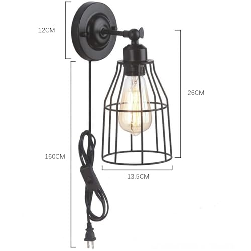Luz de pared con interruptor y cable de 1.6m ajustable 180° para iluminación focalizada 4