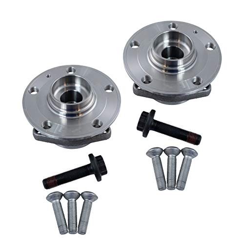 Image of TRQ 2 Piece Front Rear Wheel Bearing & Hub Assembly Set with ABS Sensor Compatible with 2015-2020 Audi A3 A3 Quattro 2017-2018 A3 Sportback e-tron 2019-2023 Q3 2022-2023 RS3 S3 2016-2023 TT Quattro 2