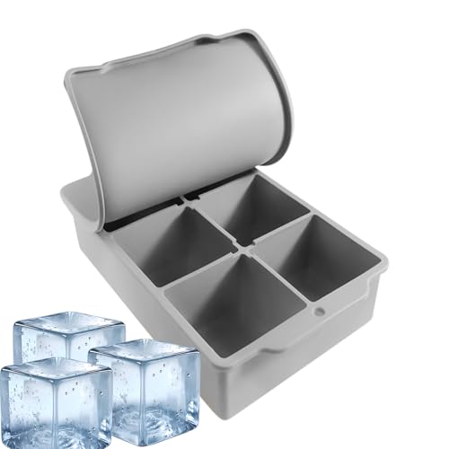 Bandeja Para Hielos Con Tapa,Molde De Silicone Para Hielos Reutilizable Con 6 Cavidades Y Cubierta | Desmoldado Fácil Para Jugos Whisky Vino y Bebidas