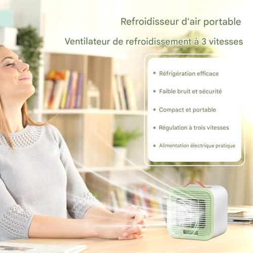 Ventilateur climatiseur portable rechargeable de table intérieur extérieur