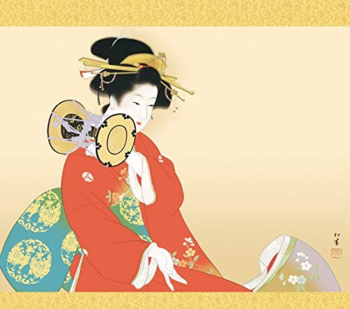 掛け軸 上村松園 『 鼓の音 』 美人画 名品 複製 希少 茶道具 掛軸 新品 Amazon.co.jp: 掛け軸／掛軸 上村松園 『鼓の音』 名画複製画 高精彩巧