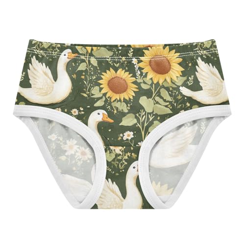 Wusikd White Ducks Girls' Underwear Cotton Sunflowers Girls Briefs Soft Toddler Underwear 2T