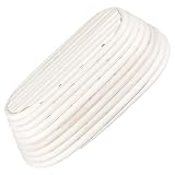 HEIYUET 2 sztuki owalne koszyki do wyrastania ciasta 25 x 15 x 8 cm, rattanowy koszyk do wyrastania ciasta z wkładką lnianą, zestaw koszyków do wyrastania ciasta, akcesoria do pieczenia chleba na