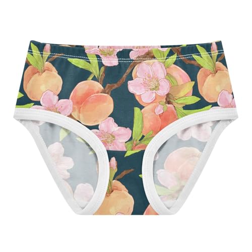Wusikd Peach Fruit Peach Blossoms Girls' Underwear Cotton Girls Briefs Soft Toddler Underwear 2T