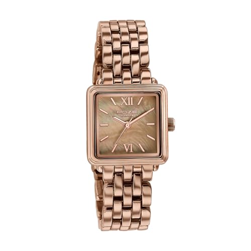 Image of Sonata Poze 8 Quartz Analog with MOP Brown Dial IP Rose Gold Solid Link Strap Watch for Women - SP80178WM01