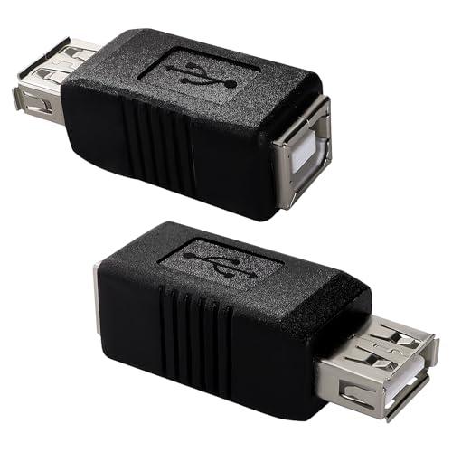 KUOQIY 2 PCS USB A to B Adapter, USB 2.0 A Female to B Printer Female Converter, for Printer Fax Machine Scanner and More