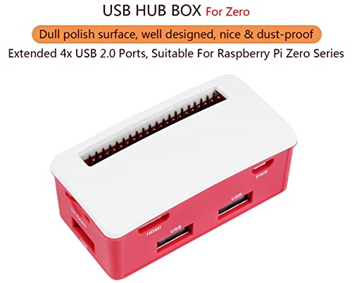 Hub USB Raspberry Pi Zero 4 ports USB 2.0 multi-usage avec boîtier ABS rigide