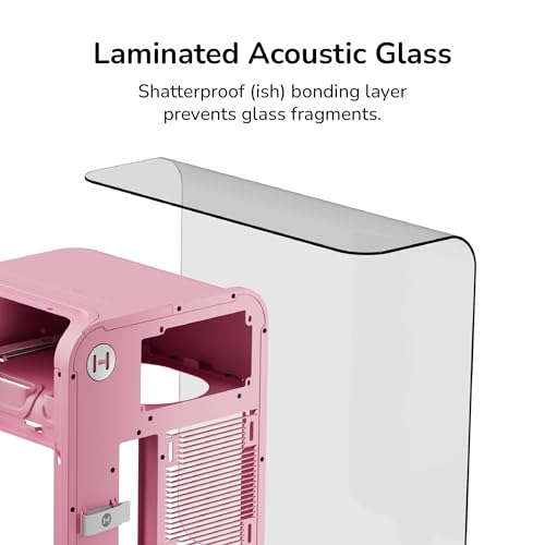 Image of HYTE X50 - Modern Performance ATX Mid-Tower Gaming PC Case - Optimized High Airflow Chassis - Thick, Curved, Laminated Acoustic Glass - Micro Mesh Panel w Sturdy Stamped Steel - Strawberry Milk (Pink)