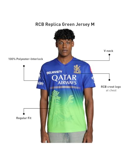 Image of Puma Men's Polyester Regular Fit Official IPL 2024 Royal Challengers Bangalore Player Replica Match Jersey