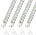 2FT T8 LED Tube Light,12W(30W Equivalent), 1560LM,Led Replacement F20T10 T20T12 Flourescent Tube,5000K, Dual Ended Power, Clear Cover(4-Pack)