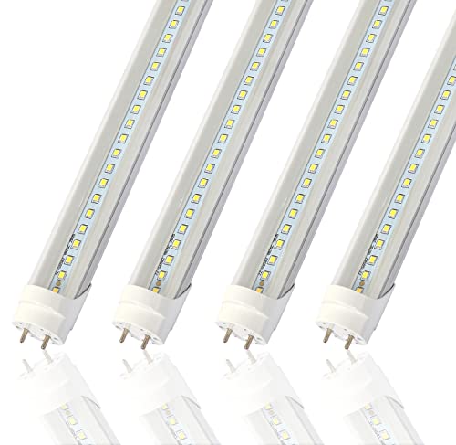 TSEXES 2FT T8 LED Tube Light 12W(30W Equivalent) Type A+B Plug & Play or Ballast Bypass 1560LM Led Replacement F20T10 T20T12 Flourescent Tube 5000K Dual Ended Power Clear Cover(4-Pack)