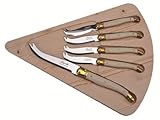 Jean Dubost Laguiole 5-Piece Cheese Knife Set, Ivory