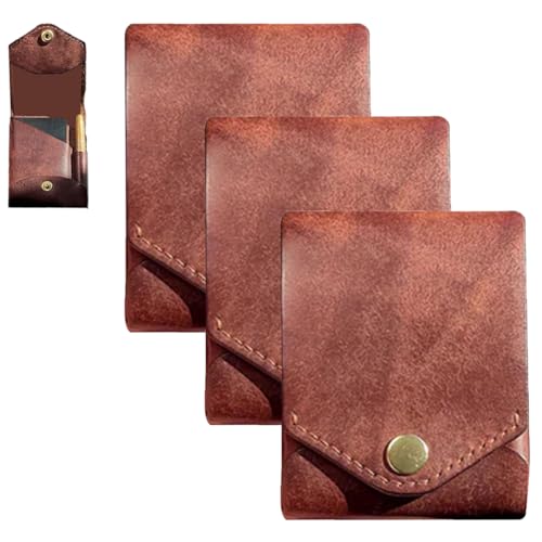 Vintage Handmade Leather Wallet, Multifunctional Handmade Leather Wallet for Men, Multifunctional Compact Wallet with Pen (3pcs)