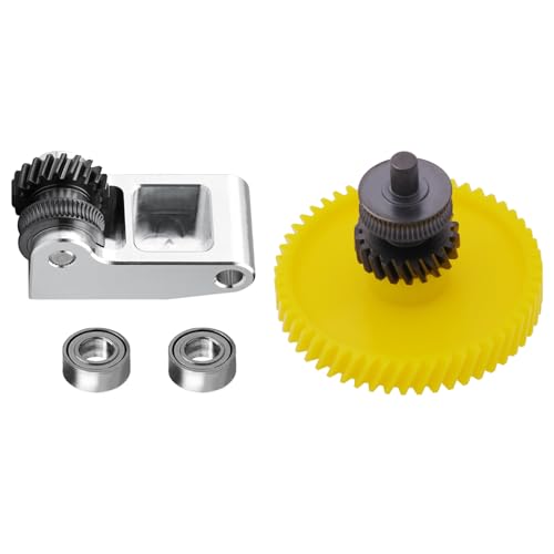 Upgrade Hardened Steel Extruder Gear Assembly for Bambu Lab P1P, P1S, X1C, X1E, Oblique Tooth Nano Coating Hardened Steel Extruder Dual Gears Kit for X1/P1 Series