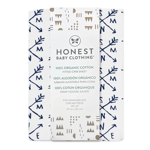 Image of HonestBaby Unisex-Baby Classics Fitted Crib Sheets Set Standard Mattress, 100% Organic Cotton Baby Boys, Girls, Neutral, 2 Pack - Light Pink, One Size