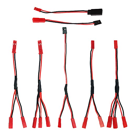Heymi 7Pcs Jst Connector, Jst Y Parallel Adapter Jst Male Female Y Cable, Harness Jst To Jr Adapter For Traxxas Trx-4 Rc Car Crawler Truck Cooling Fan Esc Battery Motor #TOP29
