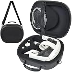 Cas de transport dur compatible avec Meta Quest 3/ Quest 3S Casque de réalité mixte, VR Casques de jeu Sac de rangement pour contrôleurs tactiles et accessoires avec bandoulière & Pocket-Noir