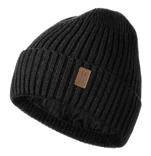 Image of Wmcaps Warm Beanie for Men Women, Fleece Lined Beanie Warm Winter Caps Unisex Fashion Knit Cuffed Cap
