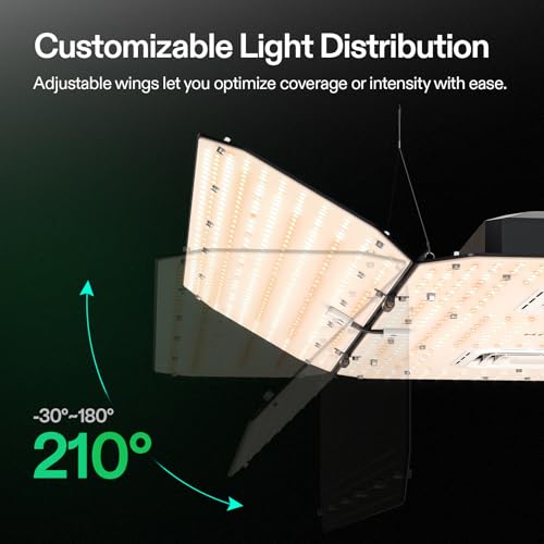 Image of VIVOSUN AeroLight Wing AW400SE, LED Grow Light 400W with Integrated Circulation Fan, App Compatible, Used with Growhub Controller E42A /E25 to Achieve More Functions for 4x4 /5x5 Grow Tent