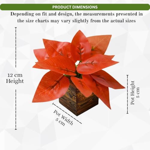 Image of DecoreBugs Artificial Real Touch Flower Plant with Pot (Pack of 2), 16 cm Height, Decorative Faux Floral Plant for Home, Office, Living Room, Bedroom, Table & Shelf Decor