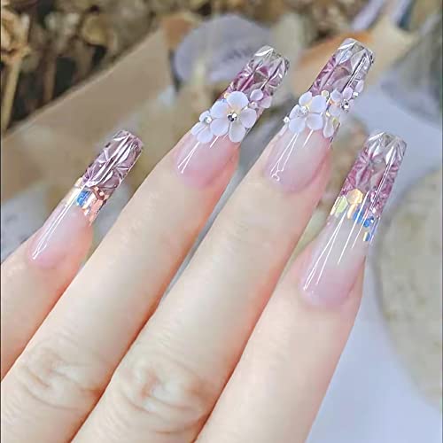 Colored Glaze False Nails Tips Stiletto Trapezoid False Fake Nails Concave Convex Acrylic Long Nails Full Cover Clear Artificial Nails For Diy Nail Art (About 408 Pcs-Trapezoid) #TOP4